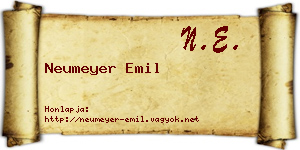 Neumeyer Emil névjegykártya
